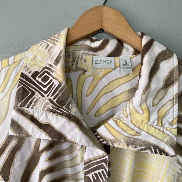 Chicos Zenergy Womens 3 Size XL 3/4 Sleeve Jacket Active Goblincore Mobwife - Picture 4 of 10